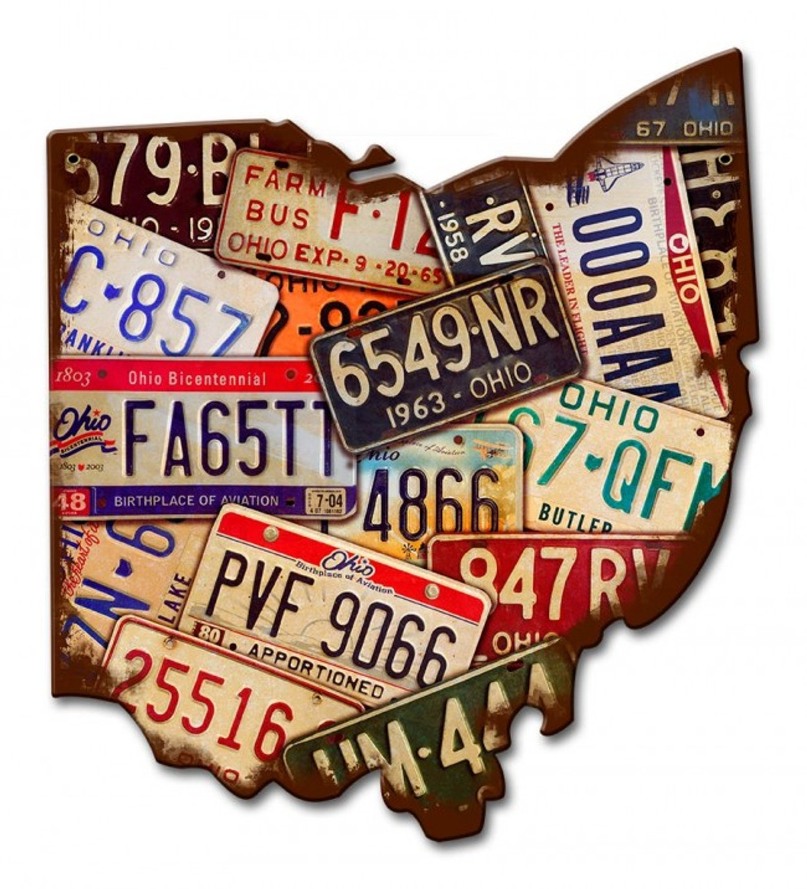 Ohio License Plates Metal Sign 11 x 13 Inches