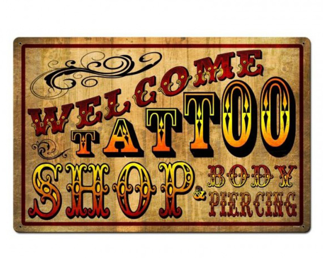 Amazon.com: TATTOO Street Sign signs shop tattoos designs ink |  Indoor/Outdoor | 36