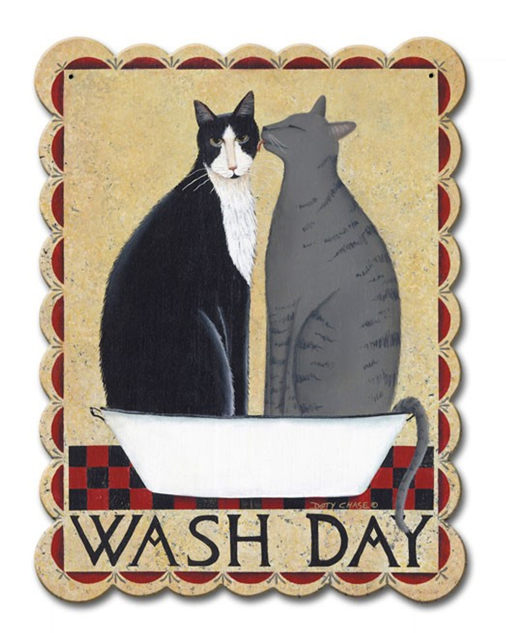 Wash Day Cats Metal Sign 12 x 15 Inches