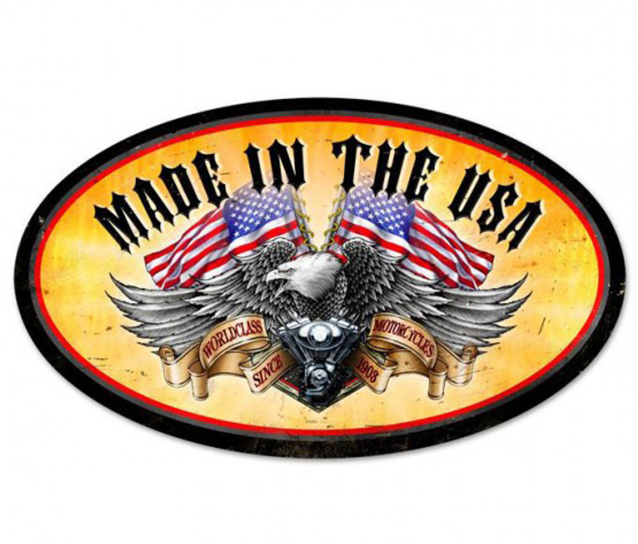 World Class Eagle Metal Sign 24 x 14 Inches