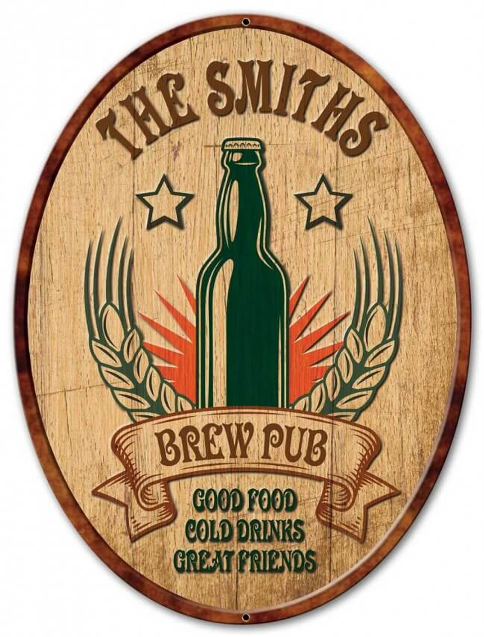 Brew Pub Metal Sign - Personalized 18 x 24 Inches