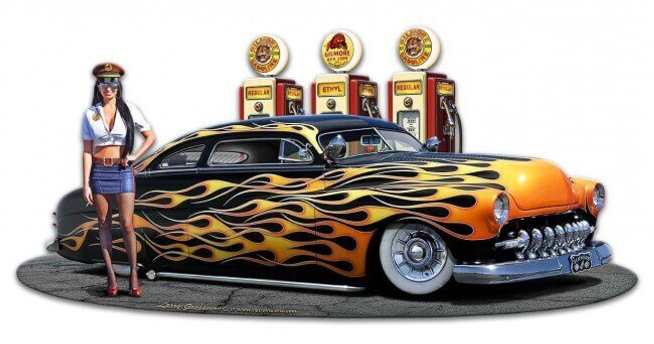 1949 Merc Kustom Fill-up WG Metal Sign 18 x 10 Inches