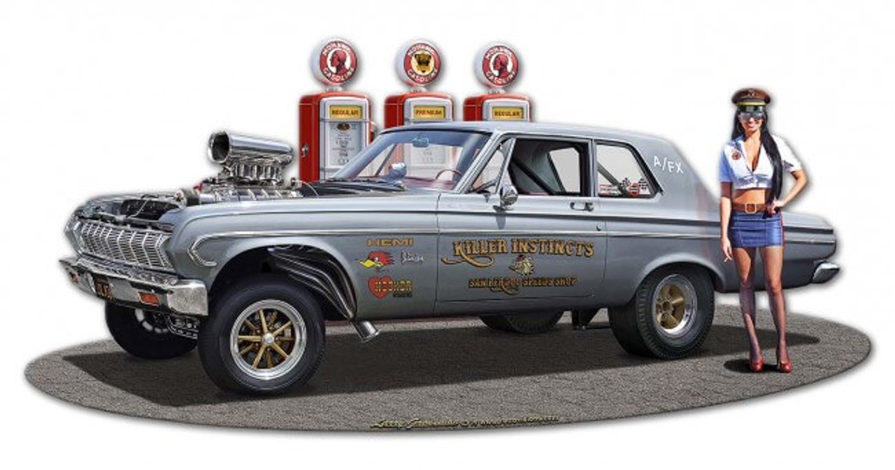 1964 Plymouth Gasser WG Metal Sign 18 x 9 Inches