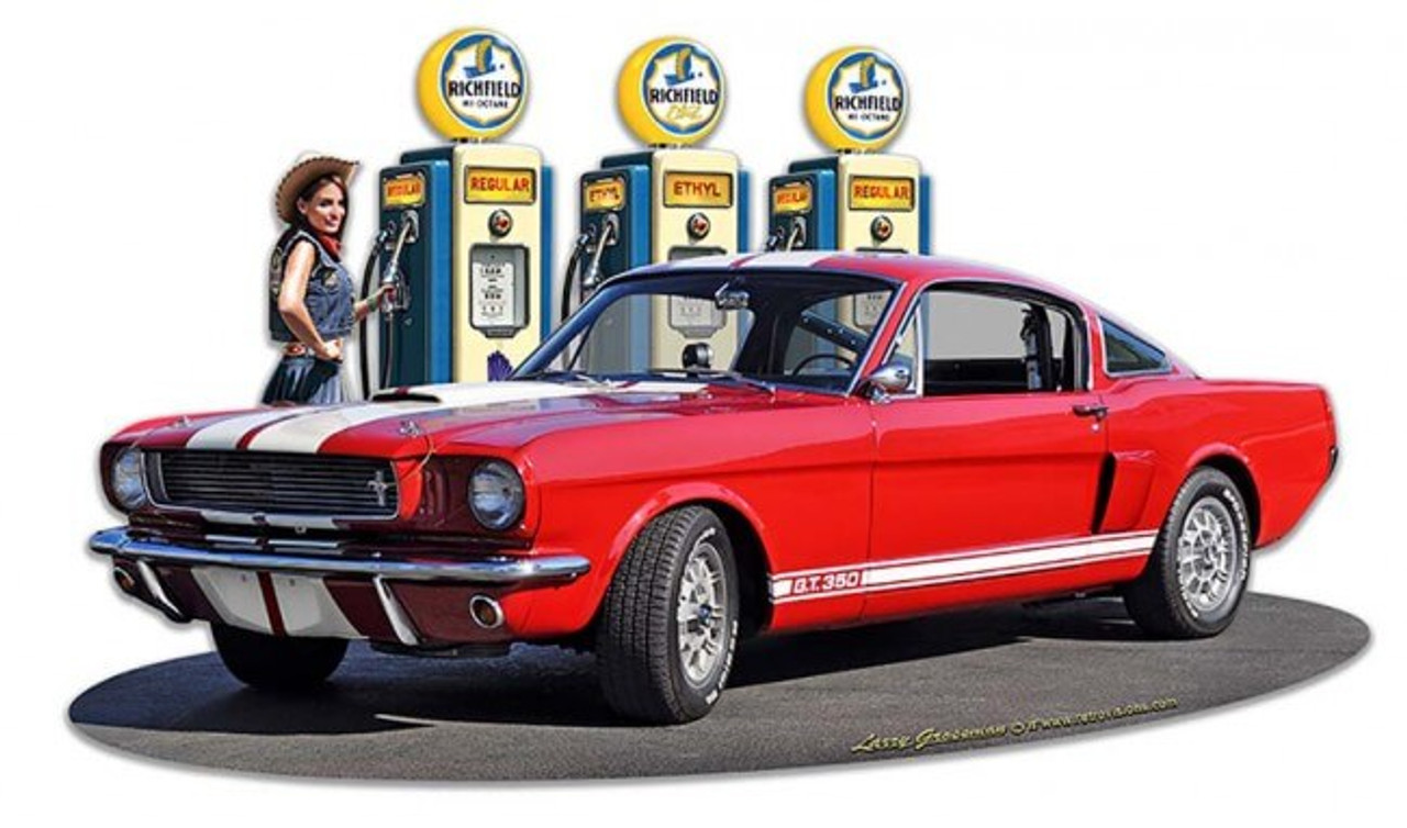 1966 Mustang GT 350 Fill-up WG  Metal Sign 18 x 11 Inches