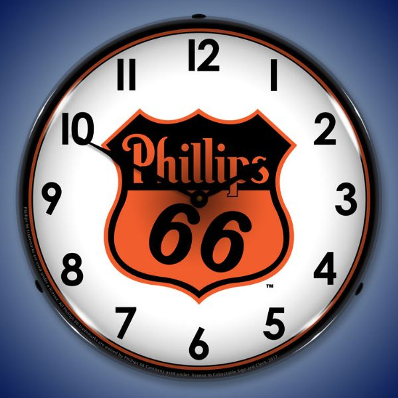 Phillips 66 Orange - LED Lighted Wall Clock 14 x 14 Inches