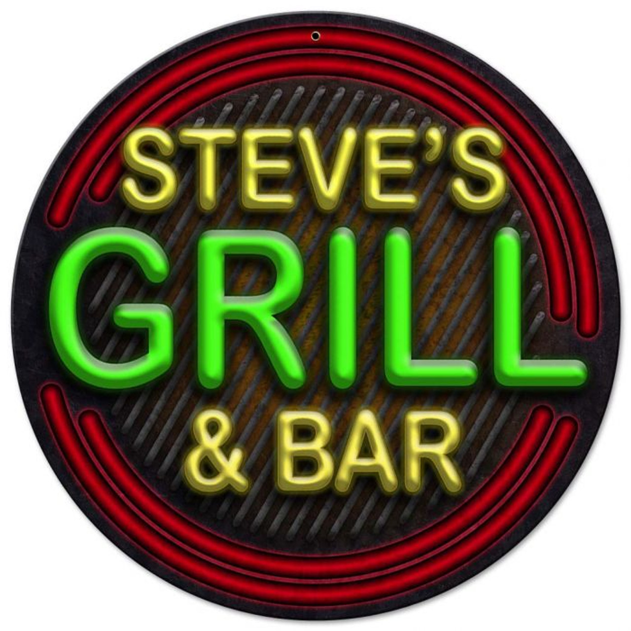 Grill And Bar Personalized Sign 14 x 14 Inches
