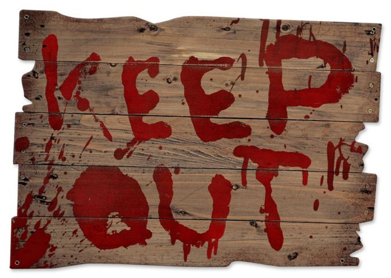 Keep Out Scary Metal Sign 20 x 14 Inches
