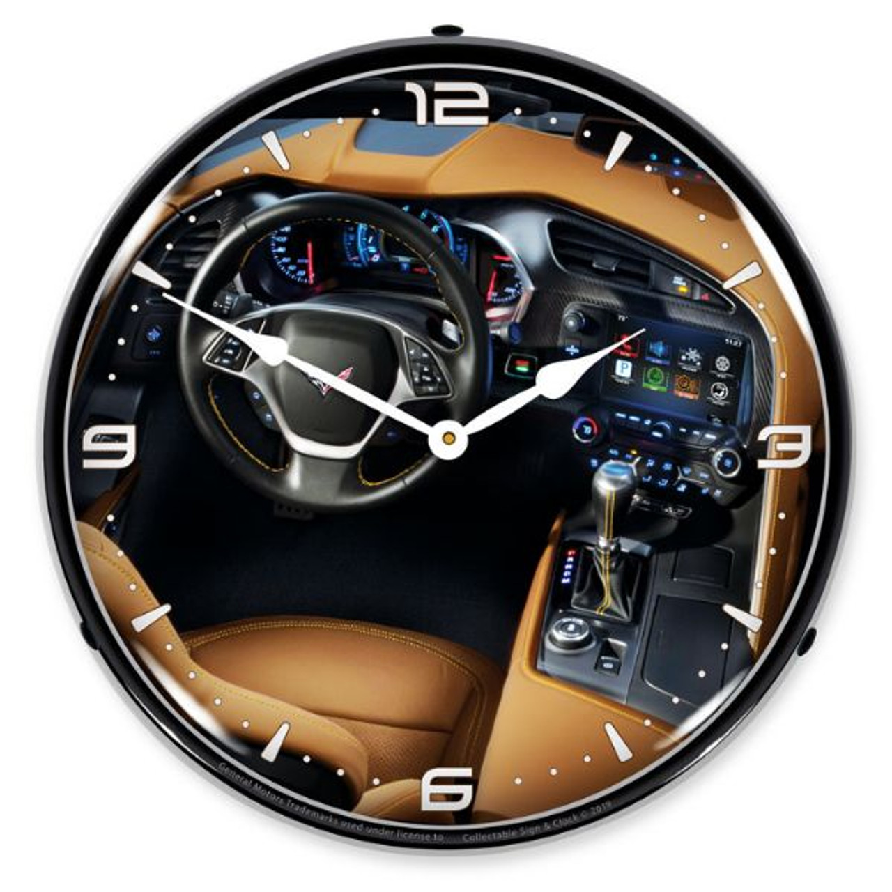 C7 Corvette Dash LED Lighted Wall Clock 14 x 14 Inches