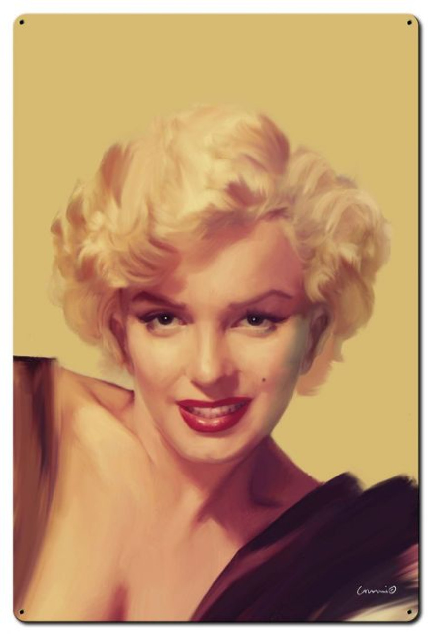 The Look Gold Marilyn Monroe Metal Sign 24 x 36 Inches