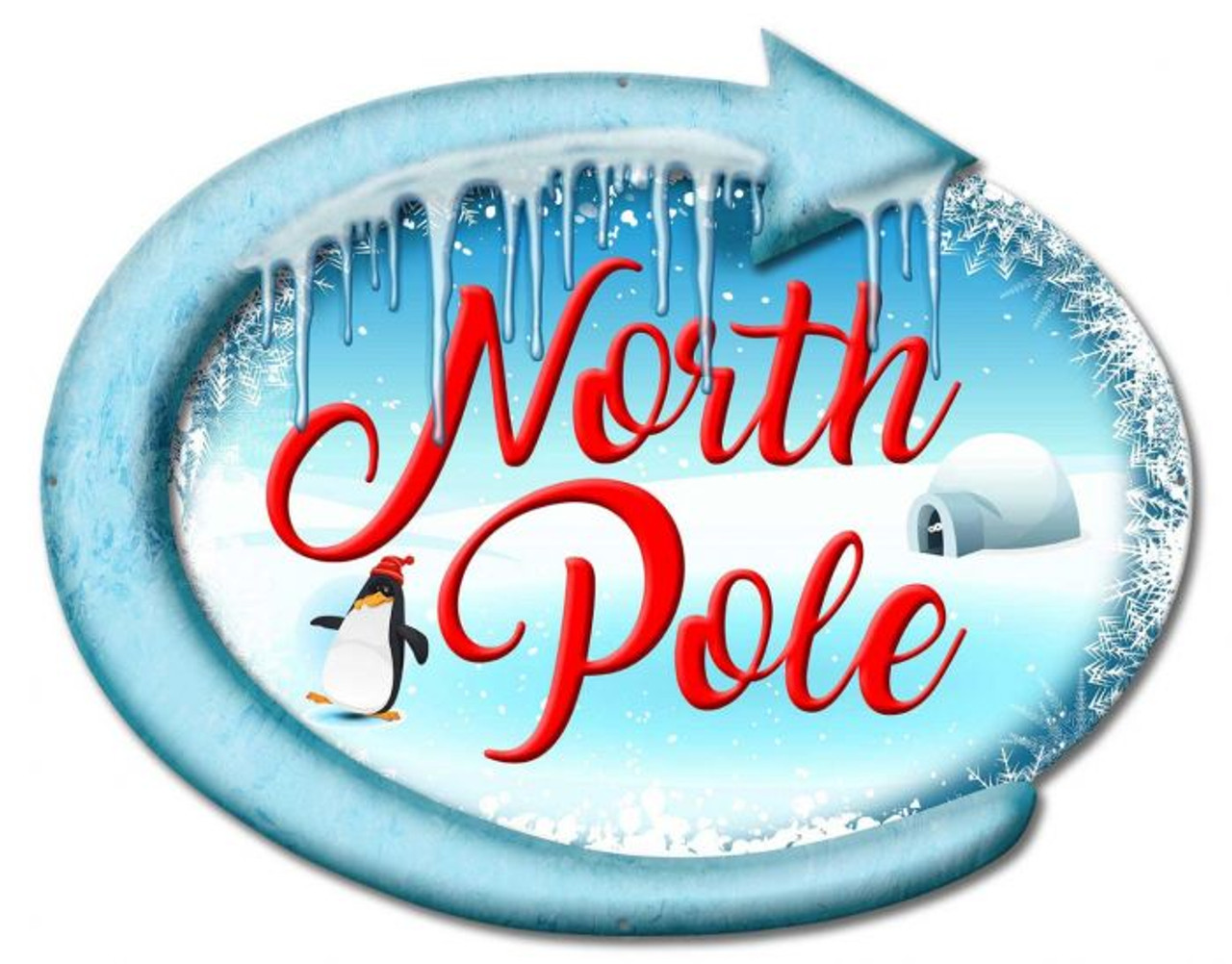 North Pole Metal Sign 22 x 17 Inches