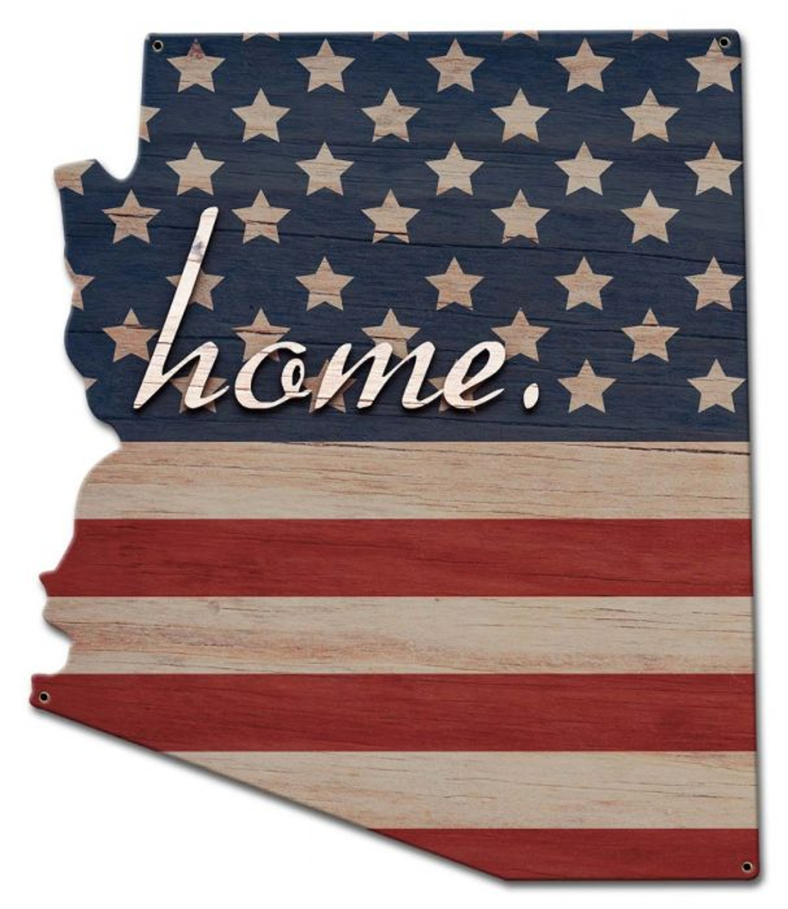 American Flag Home Arizona Metal Sign 15 x 18 Inches
