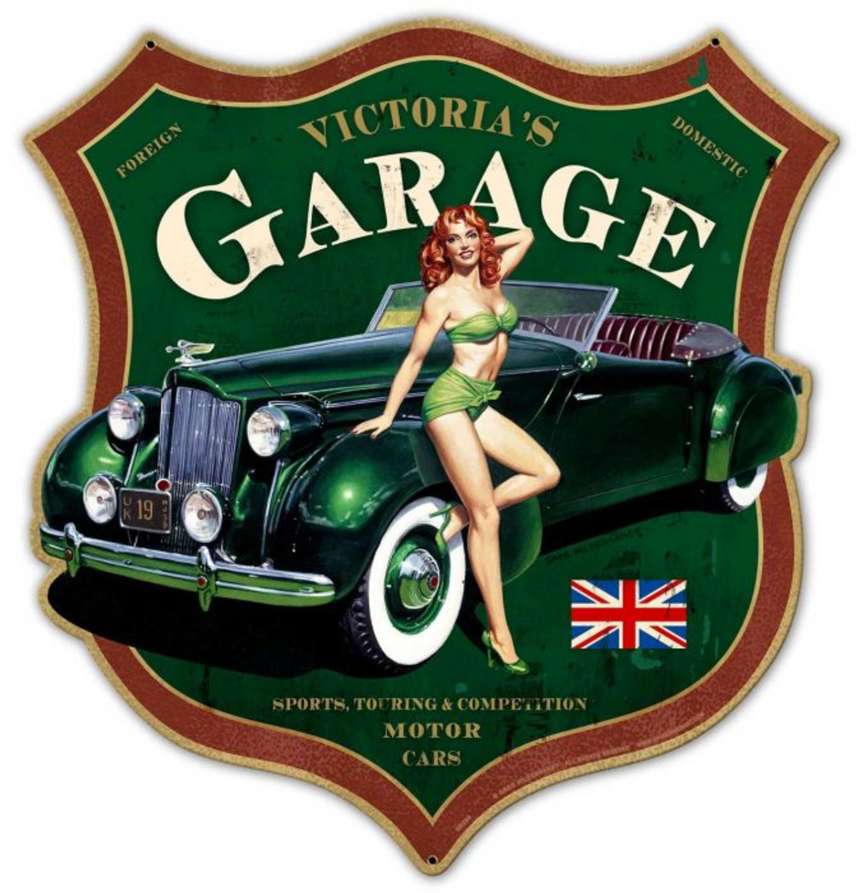 Victoria's Garage Metal Sign 26 x 27 Inches