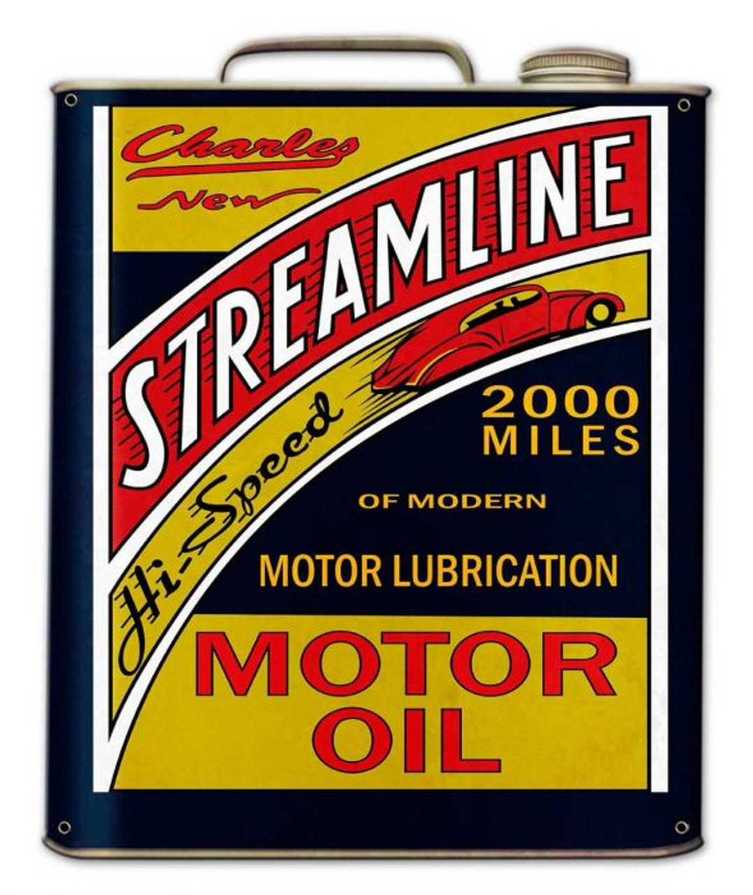 Streamline Motor Oil Can Metal Sign 15 x 18 Inches