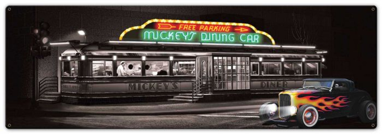 Mickey's Diner Metal Sign 20 x 7 Inches