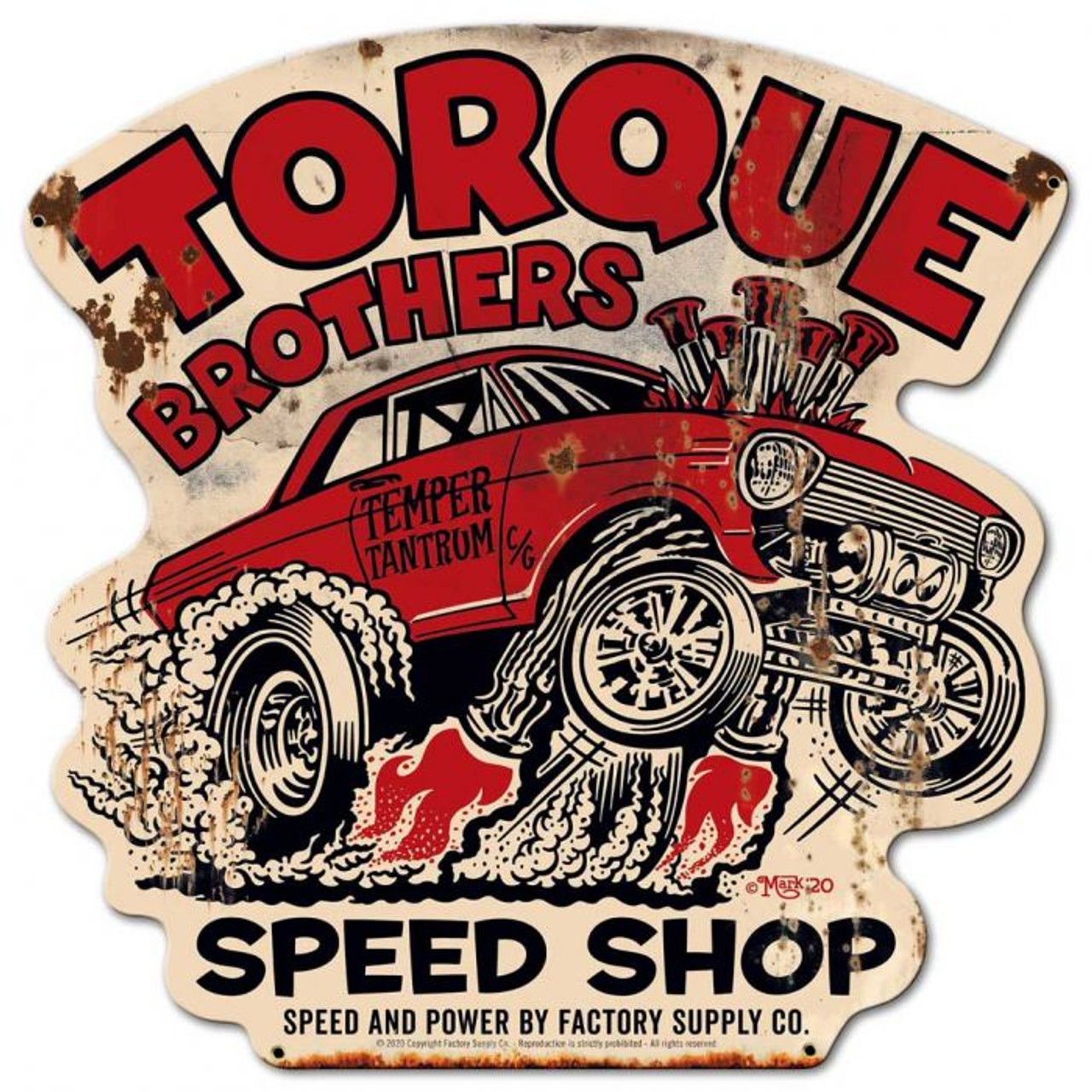 Torque Bros 62 Nova Gasser Metal Sign 24 x 24 Inches