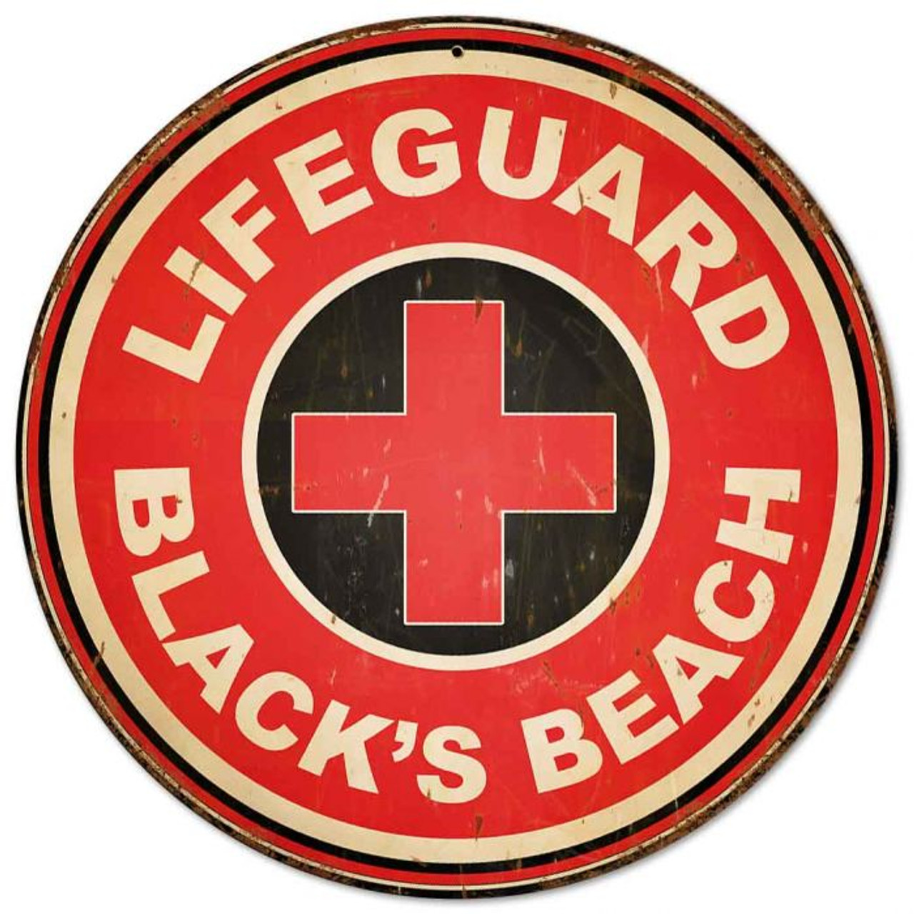 Lifeguard Blacks Beach Vintage Metal Sign 14 x 14 inches
