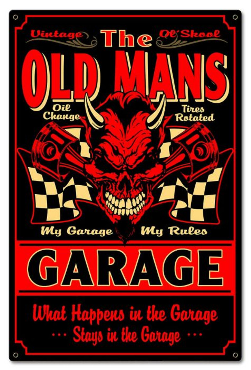 Old Man's Garage Metal Sign 16 x 24 Inches