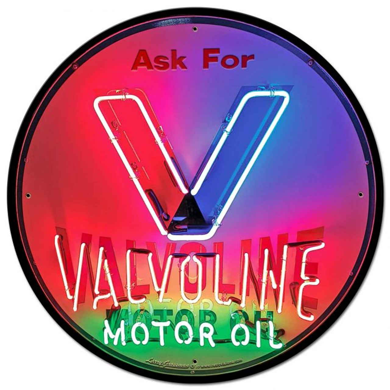 専用【Valvoline バルボリンオイル】ヴィンテージネオン時計付看板 専用【Valvoline バルボリンオイル】ヴィンテージネオン時計付