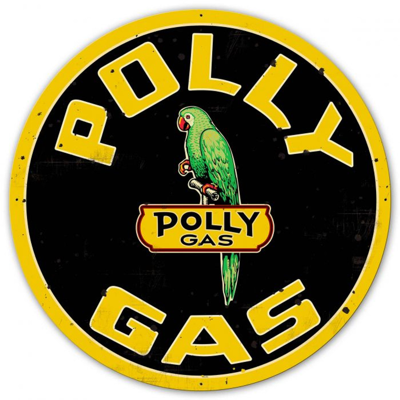 Polly Gas UV DOUBLE SIDED Powdercoat Metal Sign 42 x 42 Inches