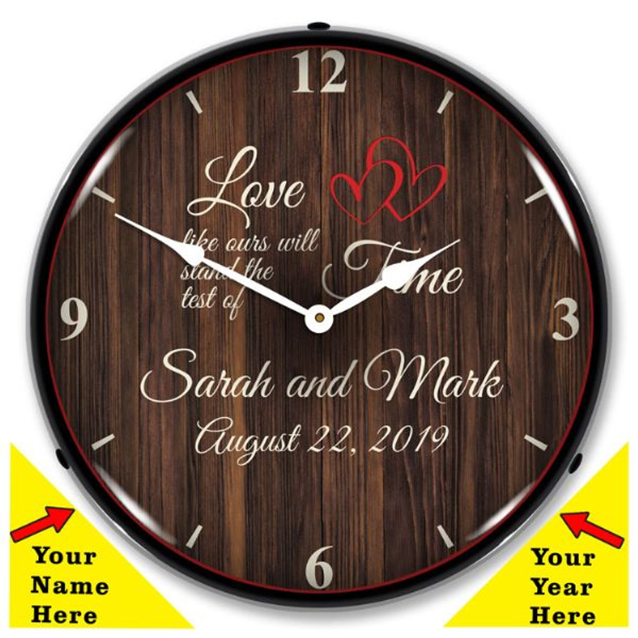 Buy Personalized Wall Clock, Custom Clock, Engraved Wood Clock for Wedding  Gift, Wood Clock Face, Custom Clocks for Wall, Wood Wedding Gift Online in  India - Etsy