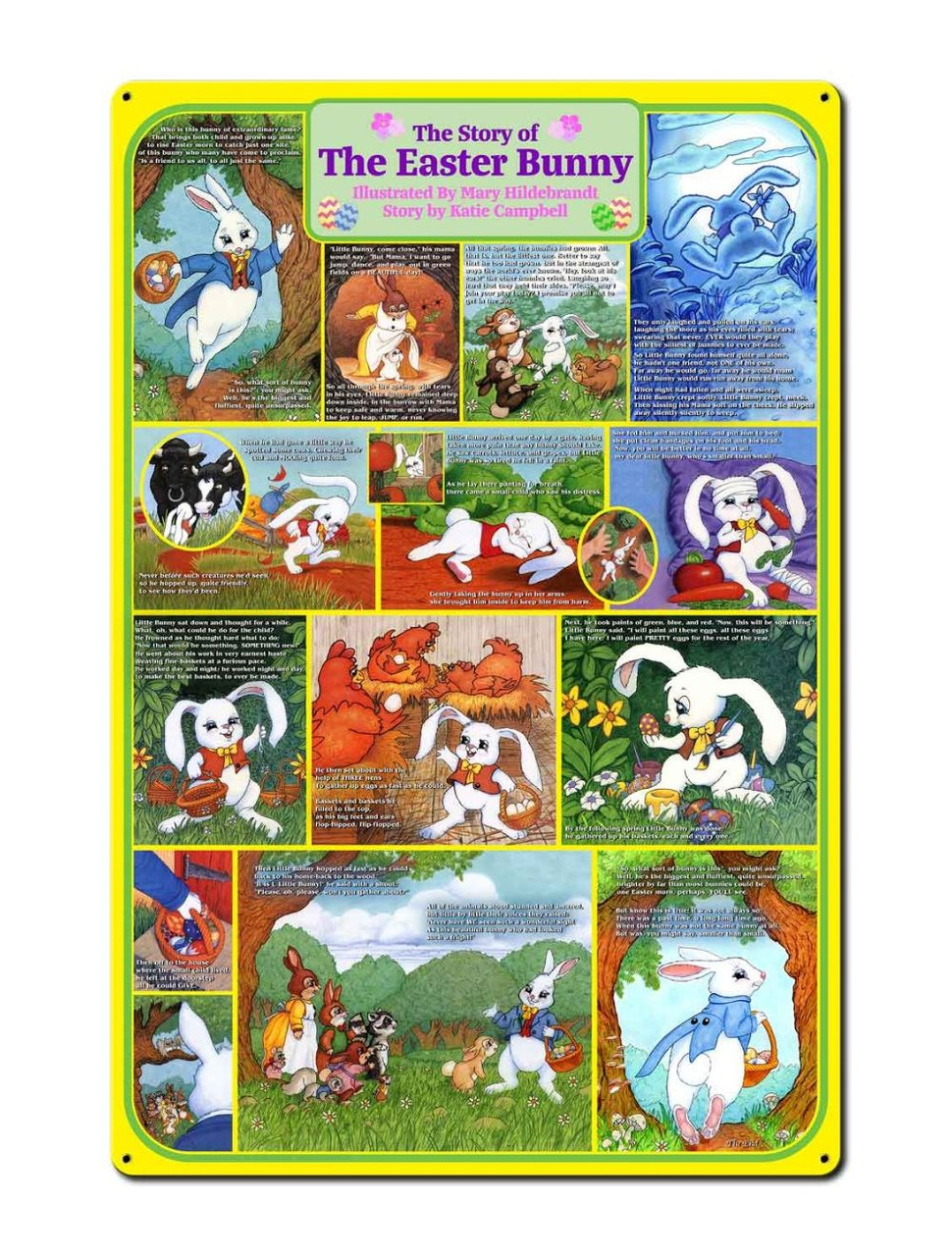 The Story Of The Easter Bunny Metal Sign 24 x 36 Inches