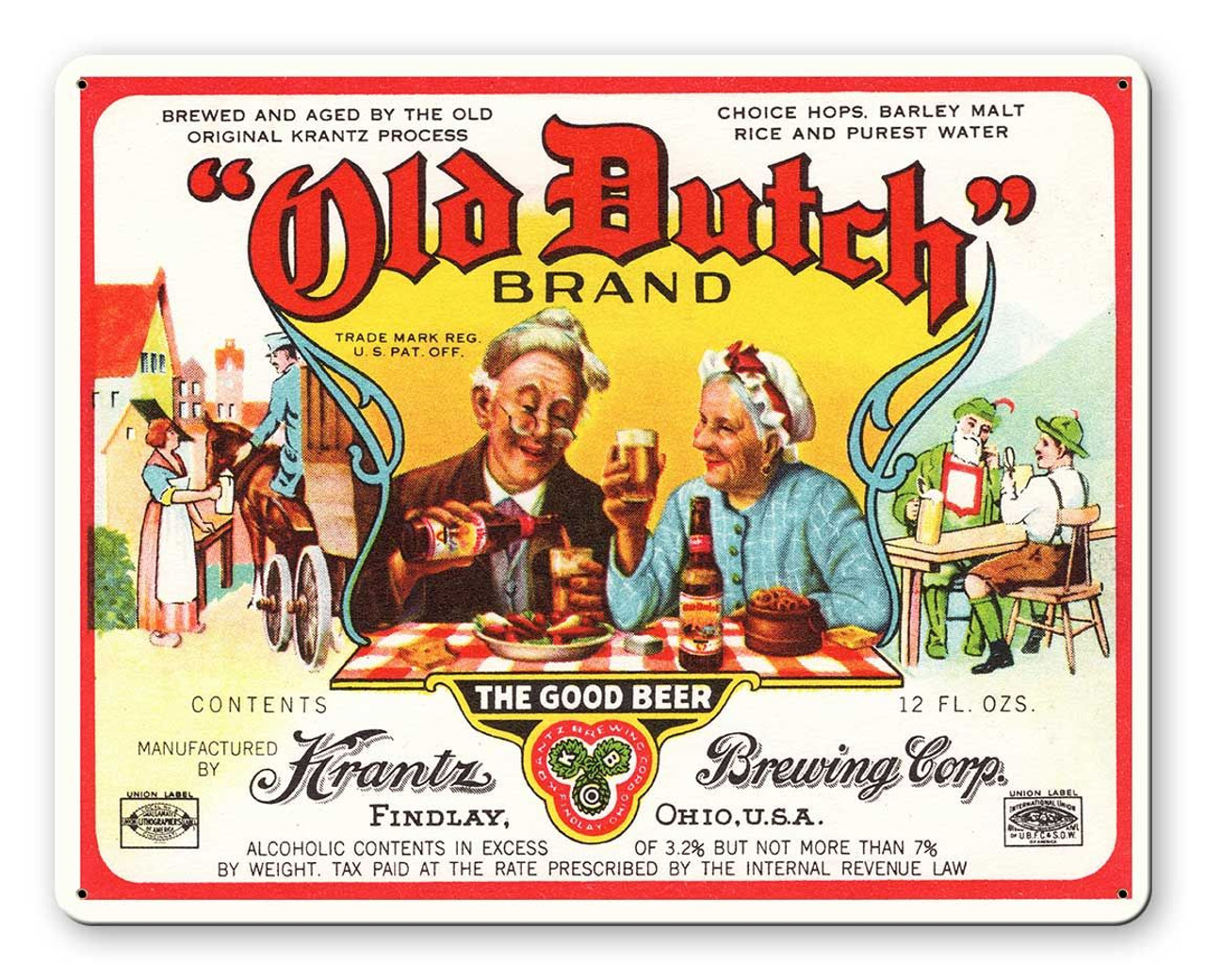 Old Dutch Beer Metal Sign 15 x 12 Inches