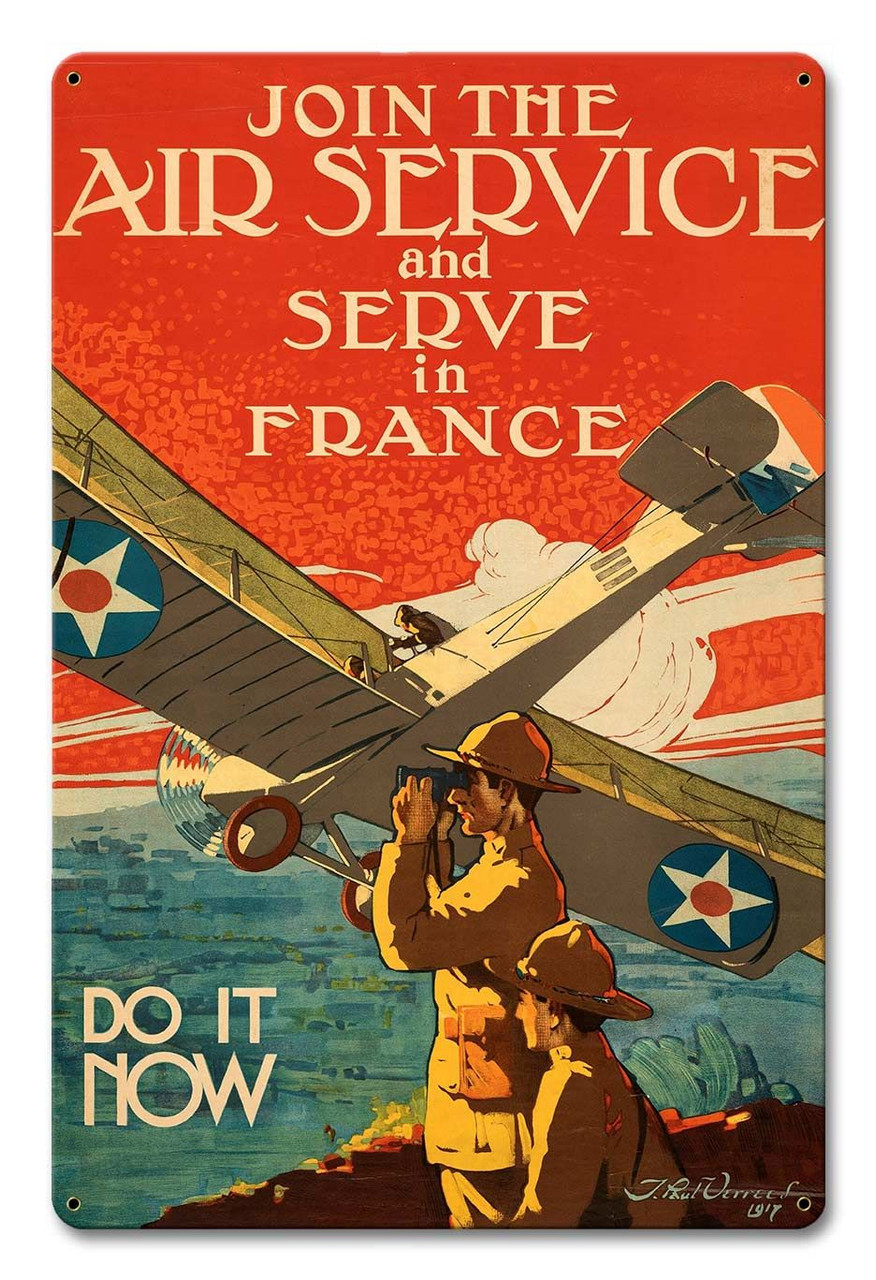 Join Air Service France Metal Sign 12 x 18 Inches