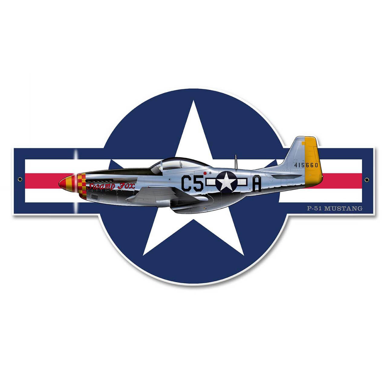 P-51 Mustang Metal Sign 18 x 10 Inches