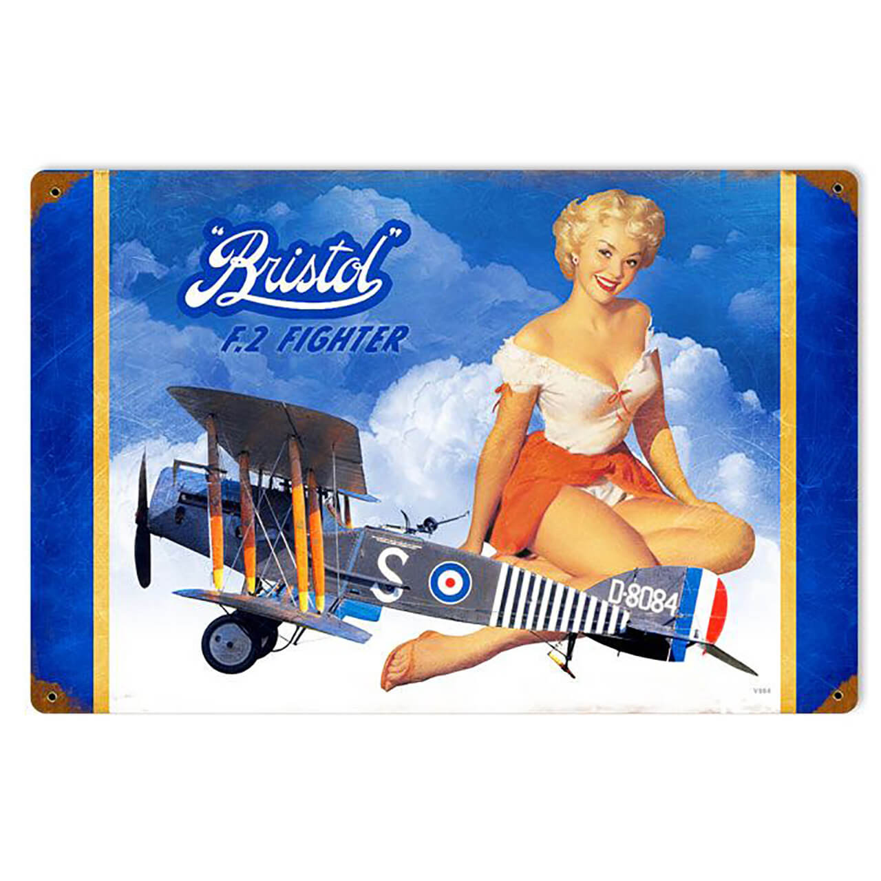 Bristol F-2 Fighter Pinup Metal Sign 18 x 12 Inches