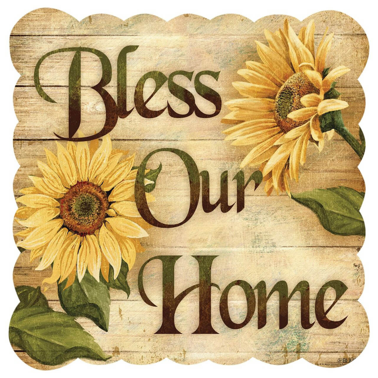 Bless Our Home Metal Sign 16 x 16 Inches