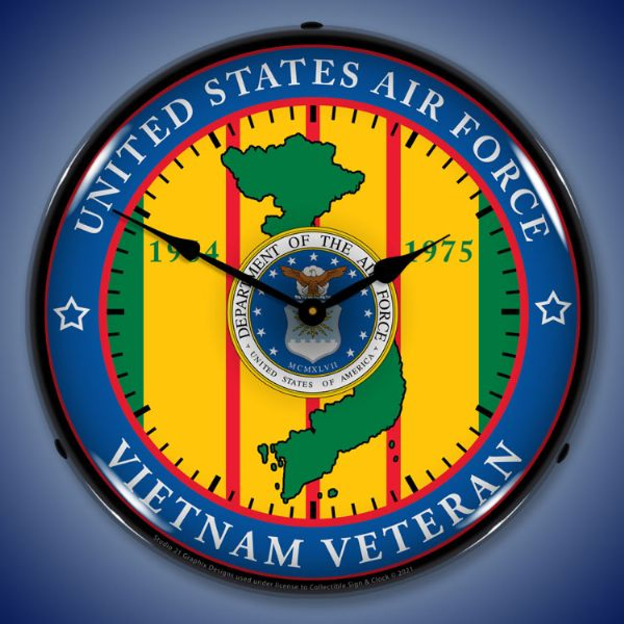 Air Force Vietnam Veteran LED Lighted Wall Clock 14 x 14 Inches