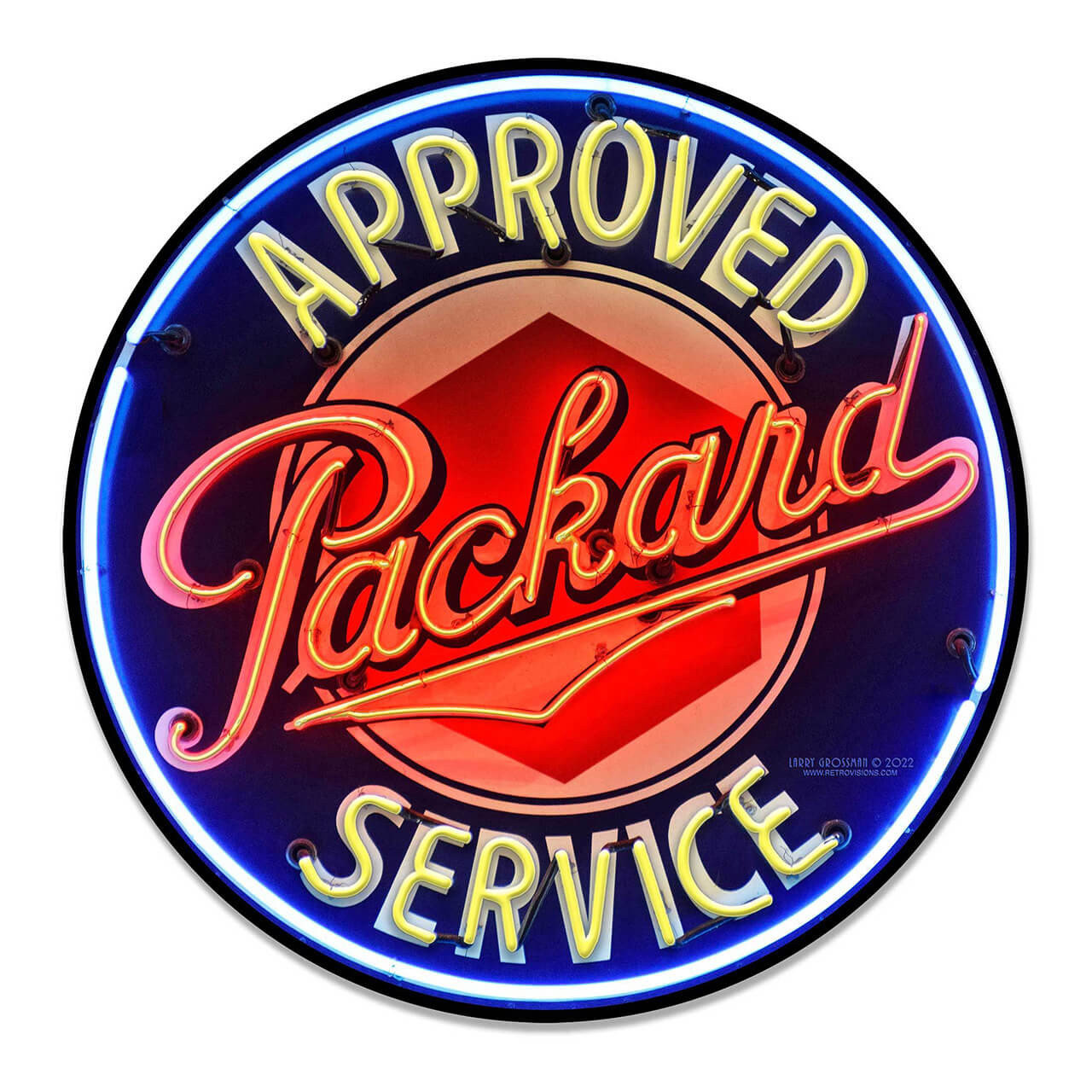 Packard Service Neon Style Metal Sign 18 x 18 Inches
