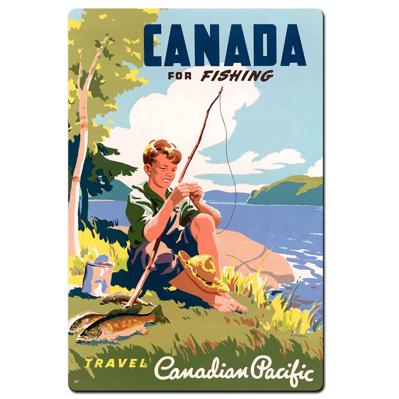 Canada For Fishing Metal Sign 24 x 36 Inches