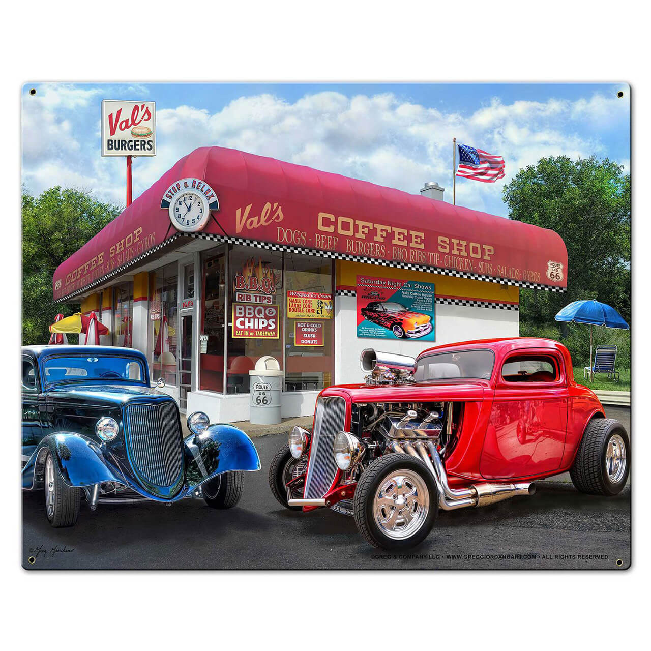 Val's Nostalgic America Metal Sign 30 x 24 Inches