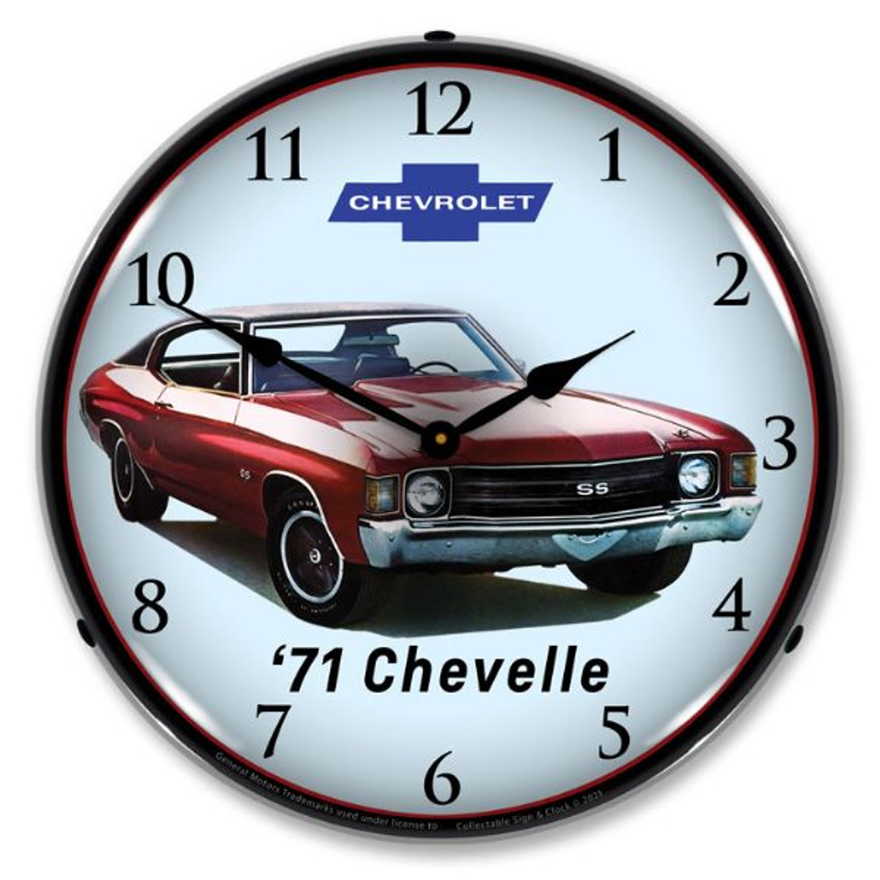 1971 Chevelle SS LED Lighted Wall Clock 14 x 14 Inches