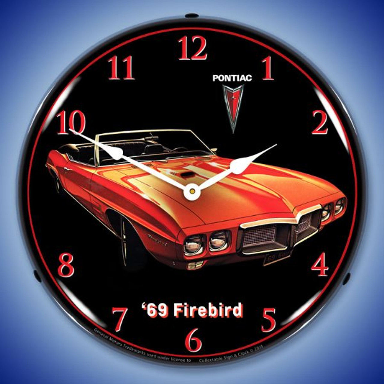 1969 Pontiac Firebird LED Lighted Wall Clock 14 x 14 Inches