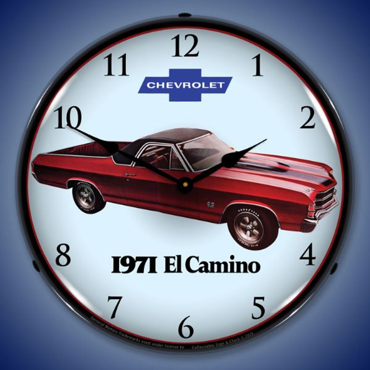 1971 El Camino LED Lighted Wall Clock 14 x 14 Inches