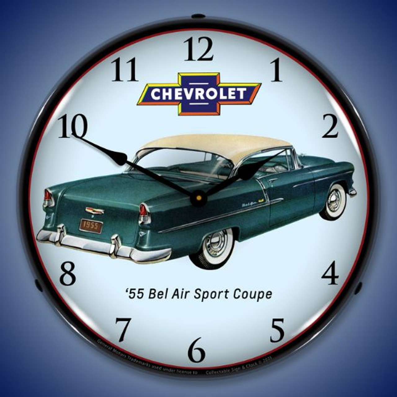 1955 Bel Air Sport Coupe LED Lighted Wall Clock 14 x 14 Inches