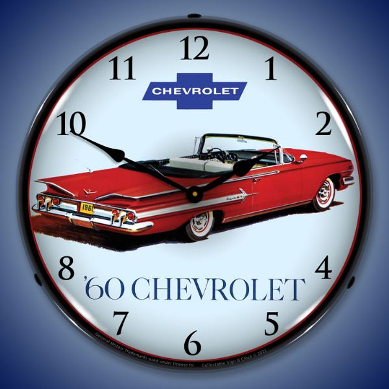 1960 Impala Convertible  LED Lighted Wall Clock 14 x 14 Inches