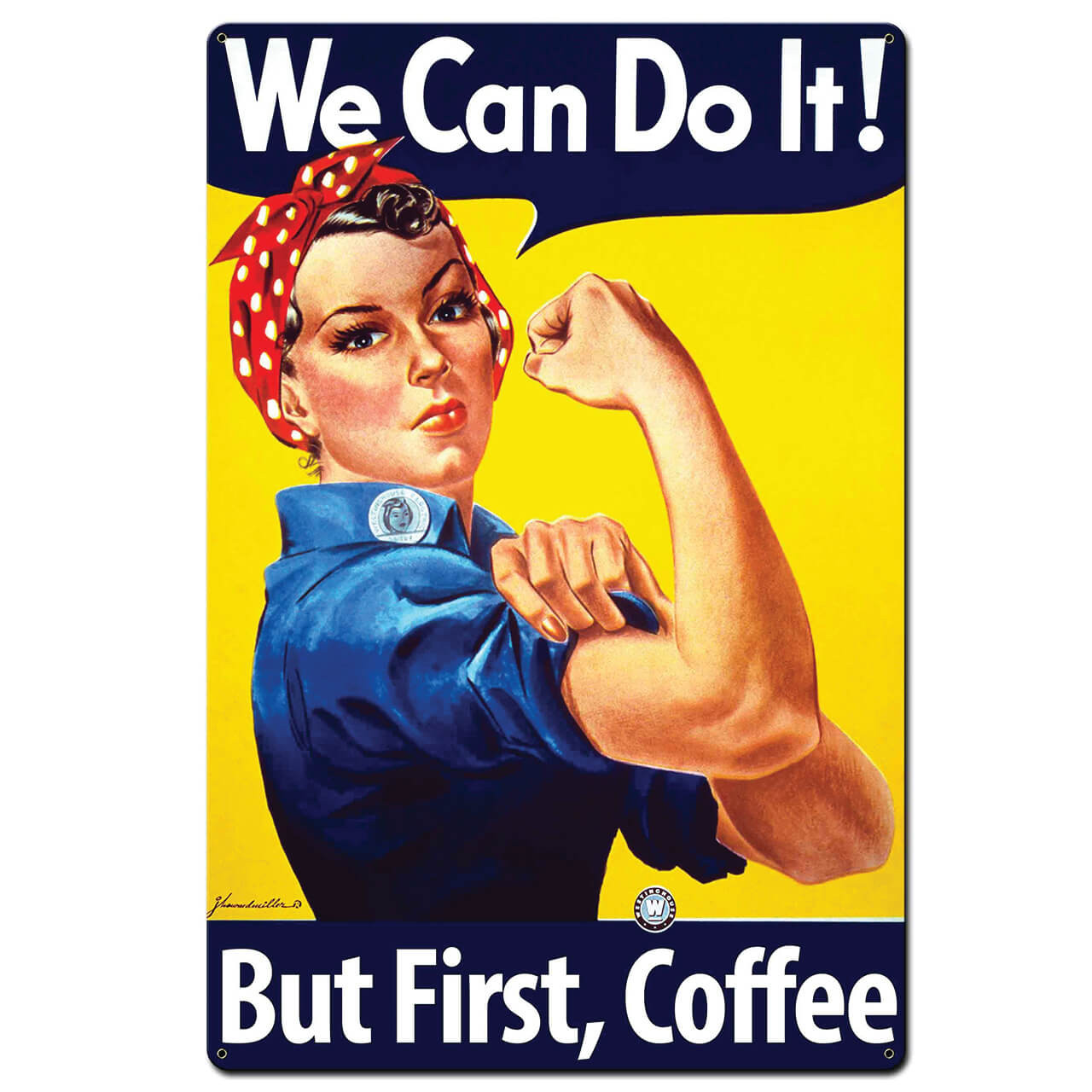 First Bontain コーヒー看板 But First Coffee Metal Sign 24 x 36 Inches