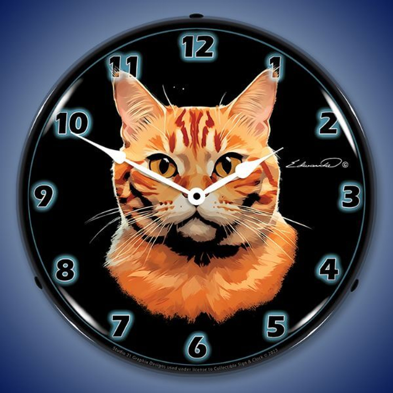 American Shorthair Cat LED Lighted Wall Clock 14 x 14 Inches