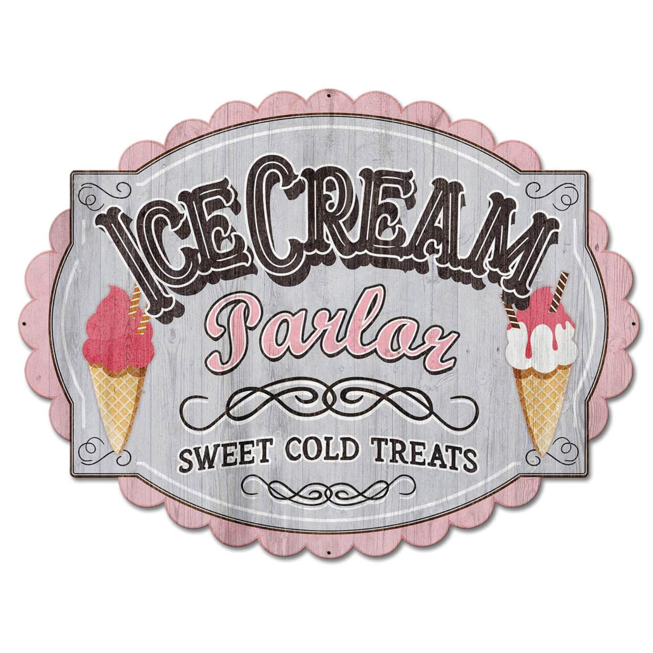 Ice Cream Parlor Metal Sign 36 x 27 Inches