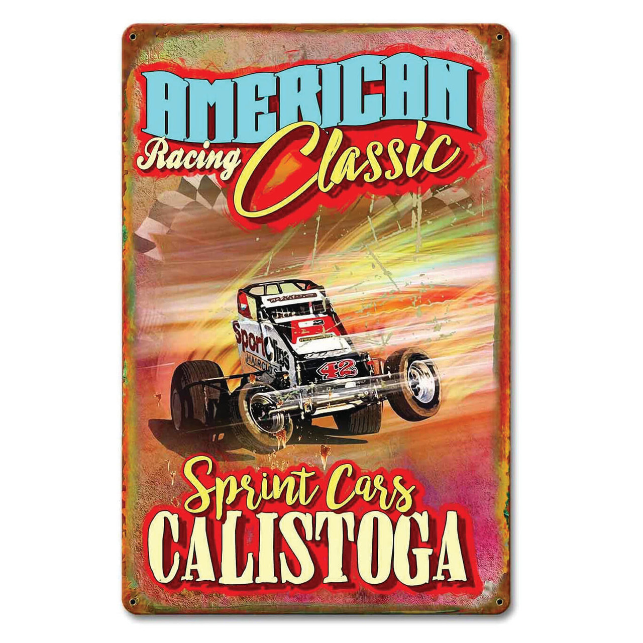 American Classic Sprint Cars Calistoga Metal Sign 12 x 18 Inches