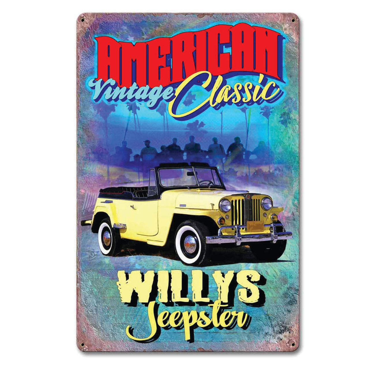 American Classic Jeepster Metal Sign 12 x 18 Inches