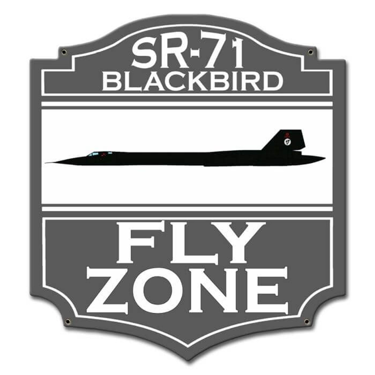 SR-71 Blackbird Fly Zone Metal Sign 14 x 15 Inches