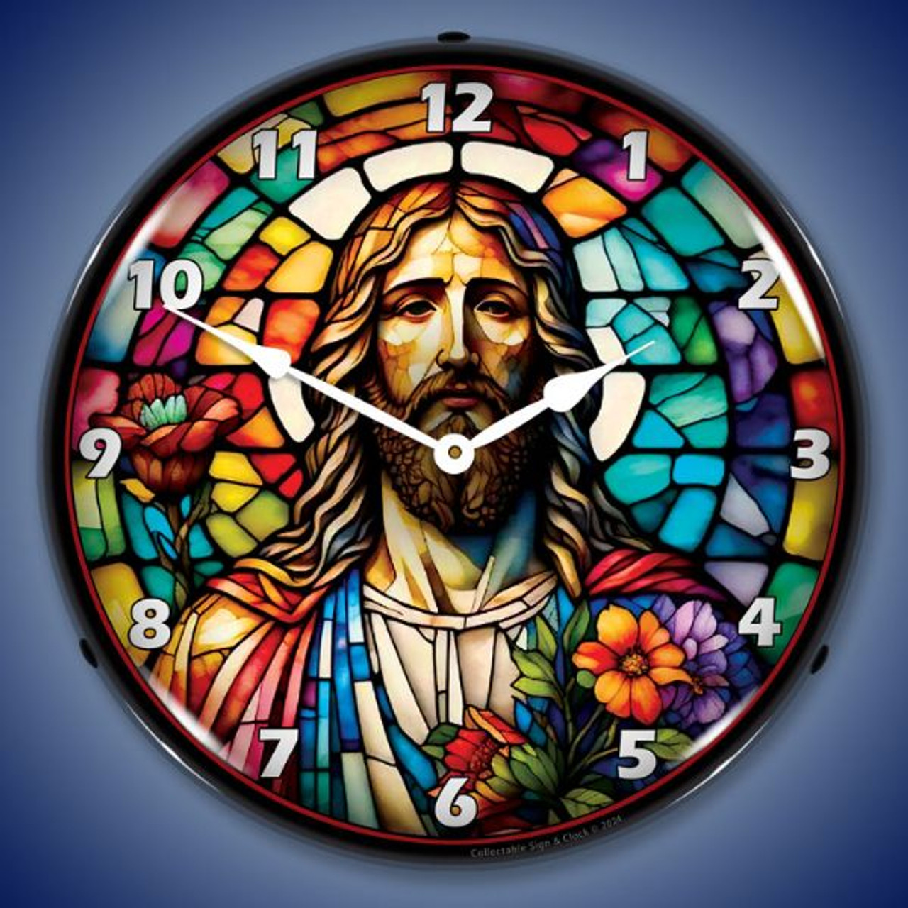 Jesus Christ Church LED Lighted Wall Clock 14 x 14 Inches