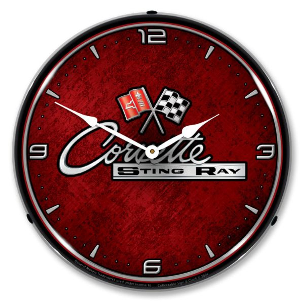 C2 Chevrolet Corvette LED Lighted Wall Clock 14 x 14 Inches