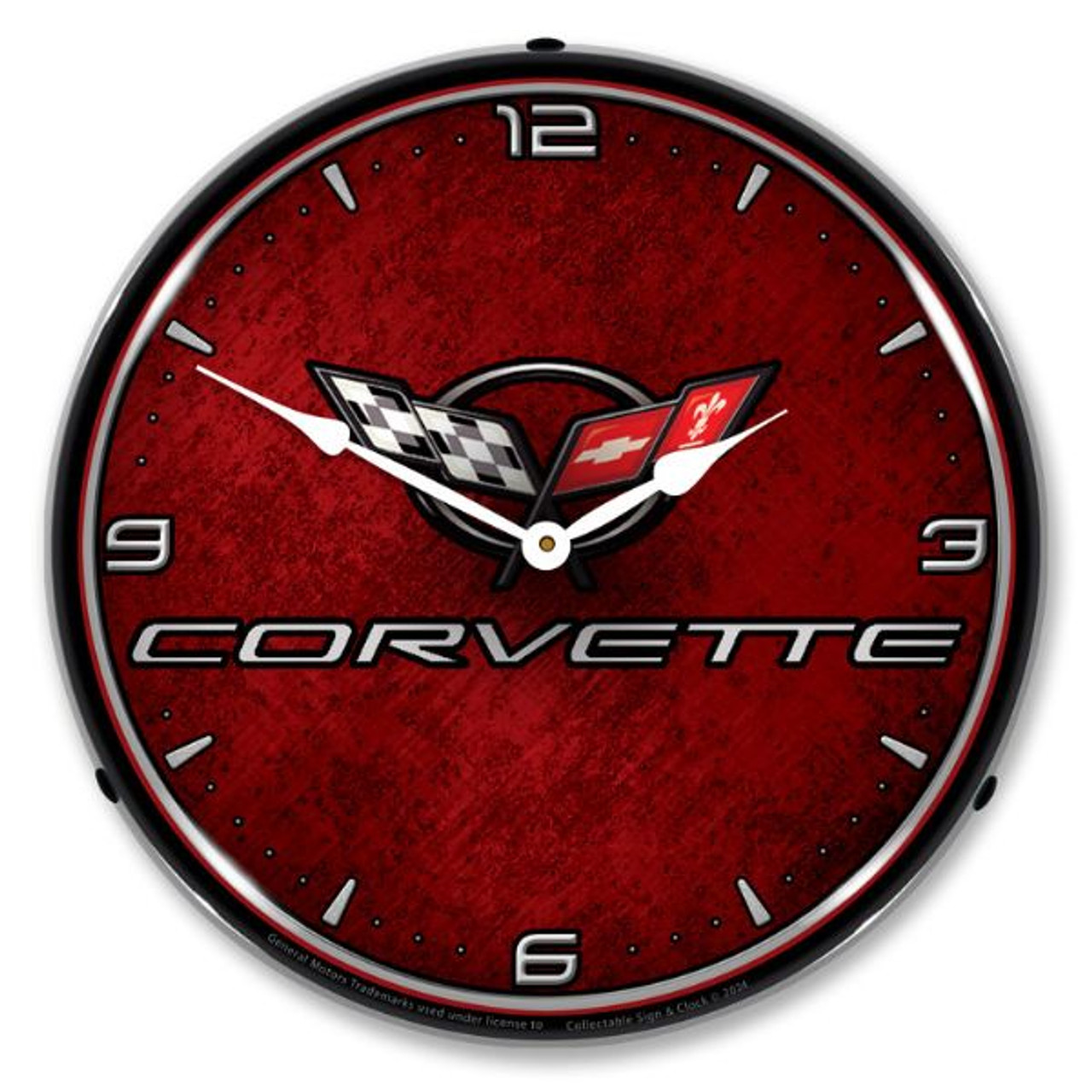 C5 Chevrolet Corvette LED Lighted Wall Clock 14 x 14 Inches 