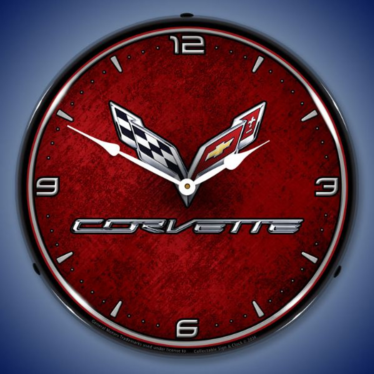 C7 Corvette LED Lighted Wall Clock 14 x 14 Inches