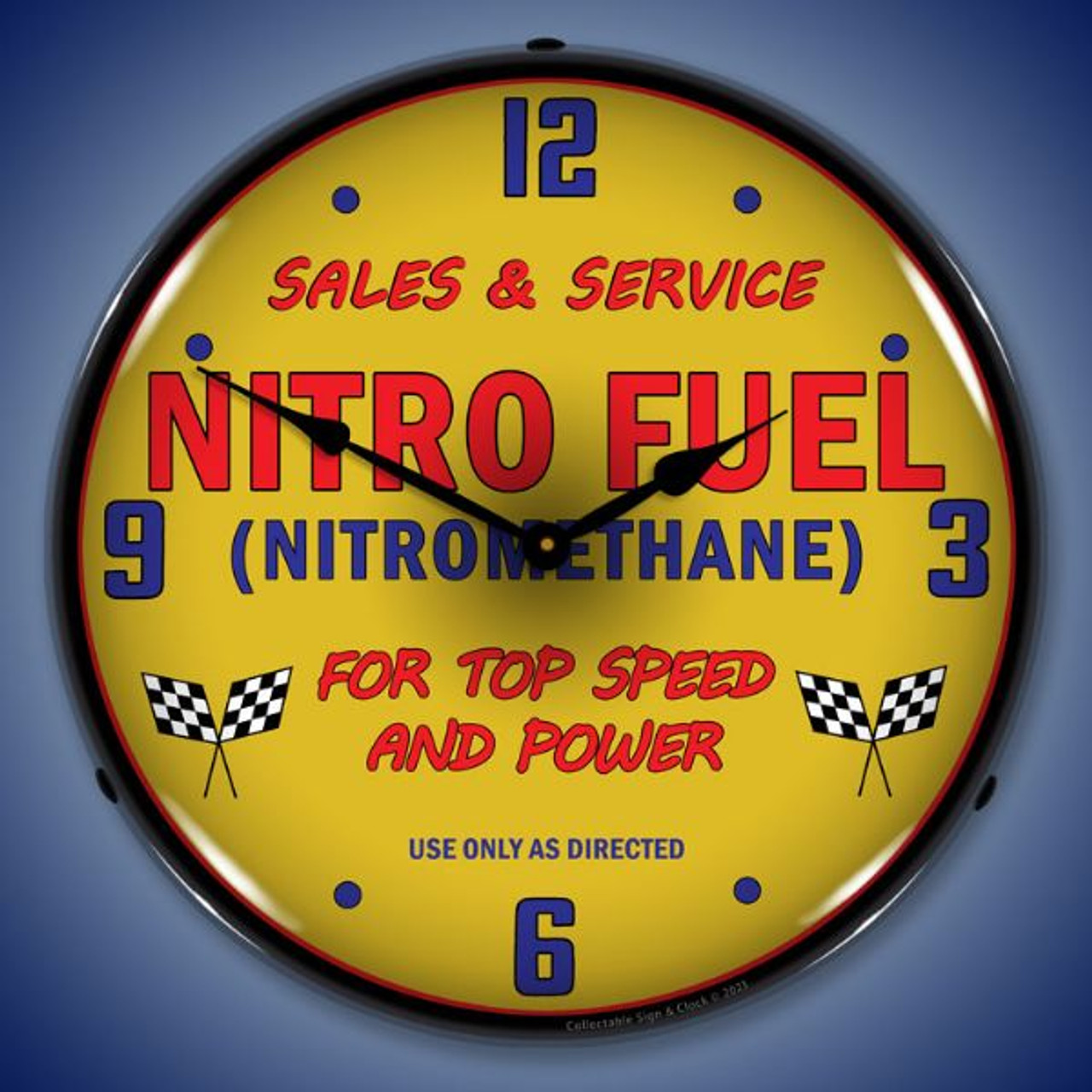 Nitro Fuel LED Lighted Wall Clock 14 x 14 Inches